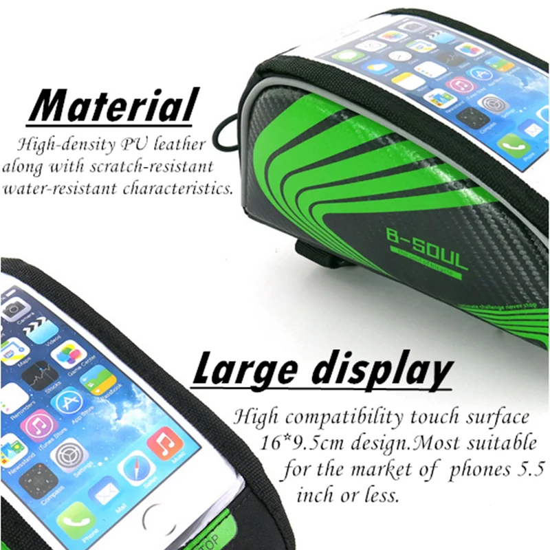 Perfect for iphone for sumsung 5.3 inch B-SOUL Outdoor Sport Touch Screen Phone Bag Bike Front Frame Bag MTB Mountain Bicycle Saddle bag 4 Perfect for iphone for sumsung 5.3 inch B-SOUL Outdoor Sport Touch Screen Phone Bag Bike Front Frame Bag MTB Mountain Bicycle Saddle bag 4
