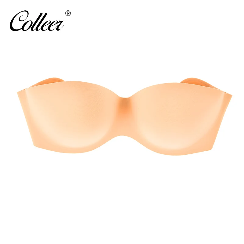 COLLEER Sexy Formal Dress One Piece Seamless Bra Cup Invisible A Blade Strapless Ladies Push Up