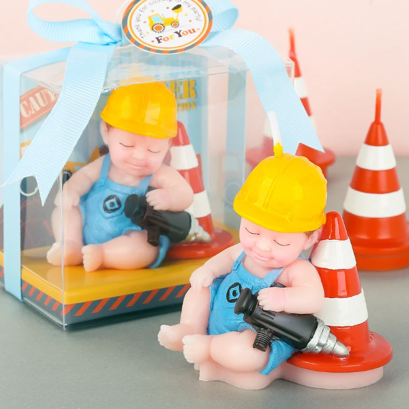 Little Engineer smookless candle baby shower baptism birthday party