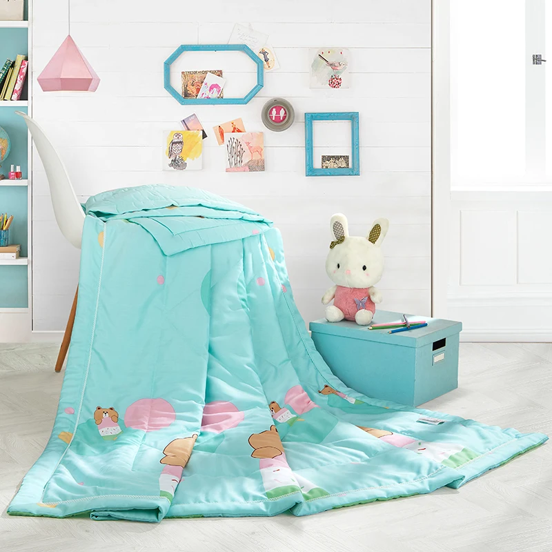 

Cartoon Cute Bear Quilting Summer Comforter Quilt Stitching Modal Fabric Polyester Filler Twin Queen Air-Condition