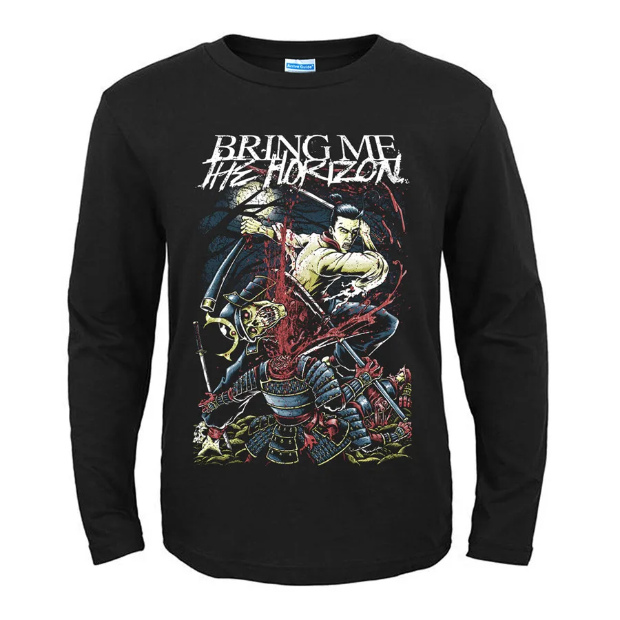 19 дизайнов Bring Me The Horizon Rock брендовая хлопковая рубашка с длинными рукавами для фитнеса Hardrock с тяжелым металлическим принтом иллюстрация BMTH tee