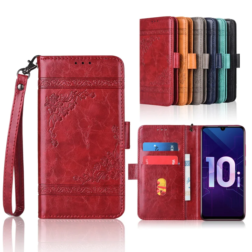 

TPU Wallet case for Huawei Honor 10i 10 i Honor10i HRY-LX1T HRY-LX1 Cover with Strap,With Card Pocket Kickstand Fitted Case
