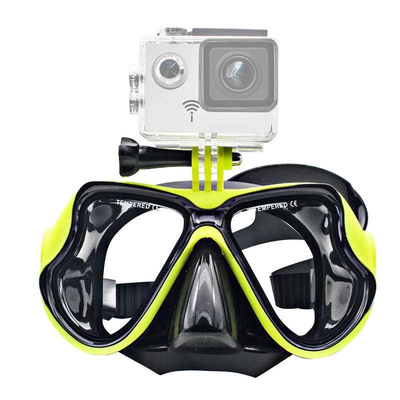 Многоцветная маска для подводного плавания, трубка для плавания, очки из закаленного стекла для GoPro Hero 7 6 5 4 3 Xiaomi Yi 4K SJCAM EKEN H9