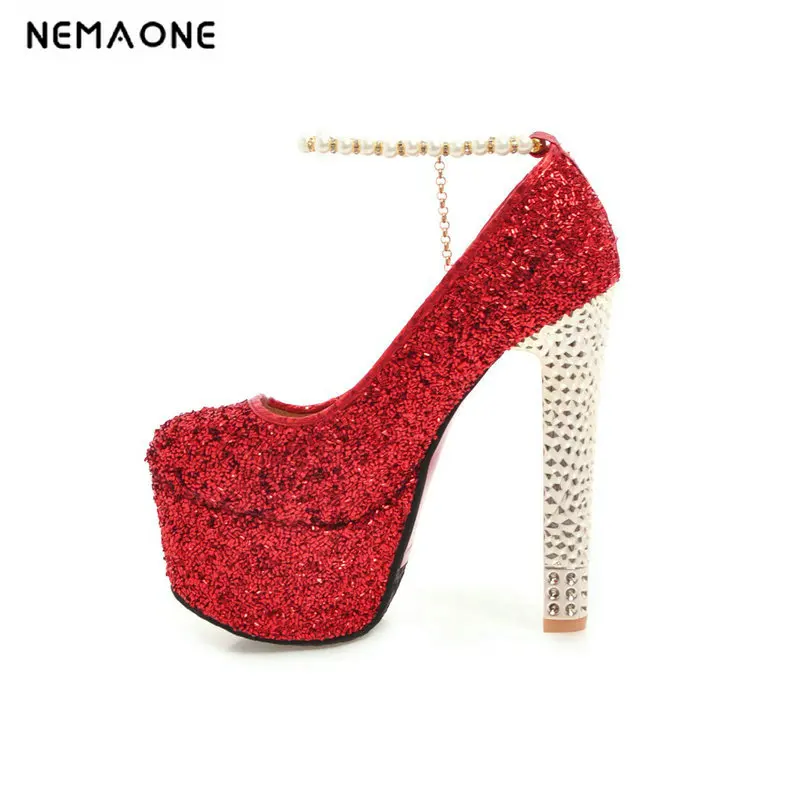 

35-44 Size Women Super High Heels 15cm Shoes Concise 5.5CM Platforms Shoes Pumps Wedding Party Sexy Leather Shoes