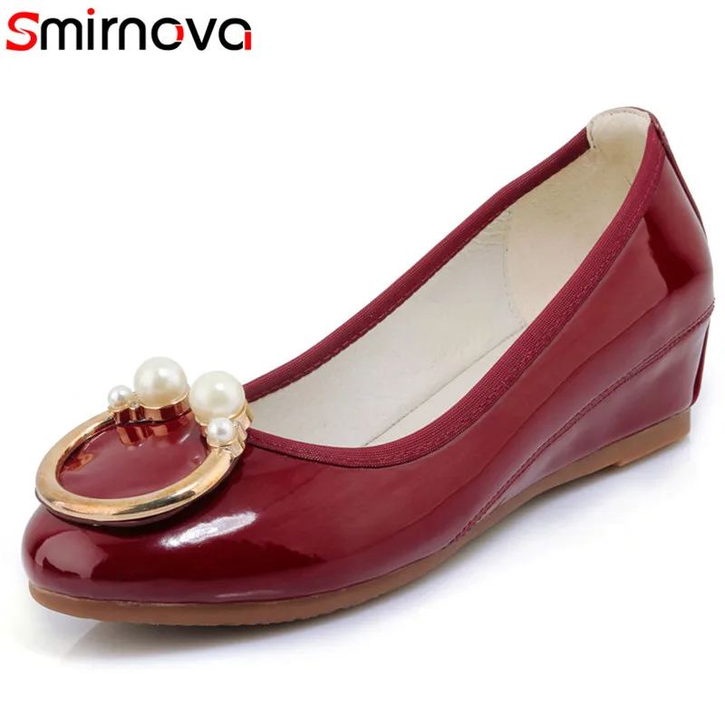 

Smirnova 2018 sweet spring autumn women pumps wedges round toe shoes leisure simple classic elegant sweet women shoes