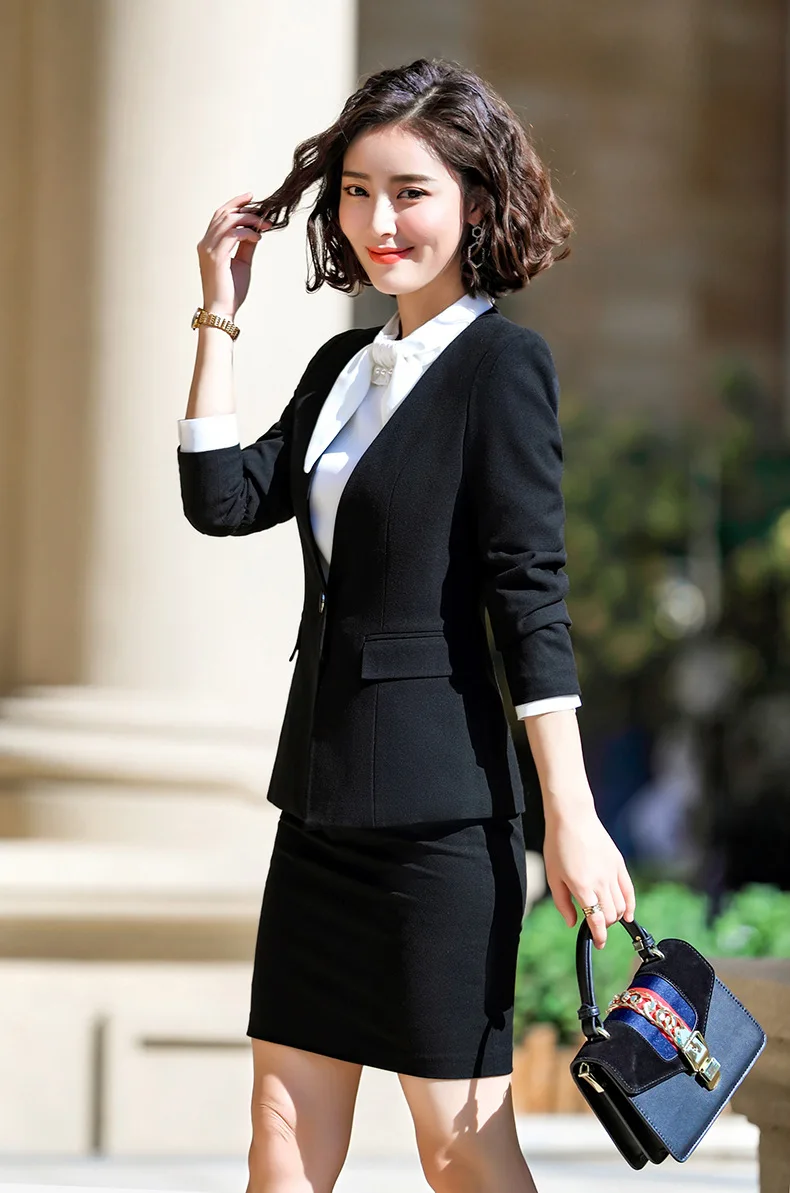 Брючный костюм для женщин, офисная, деловая, Рабочая форма, Осень-зима, 2 предмета, брюки, Блейзер, набор, деловой костюм для женщин, плюс размер