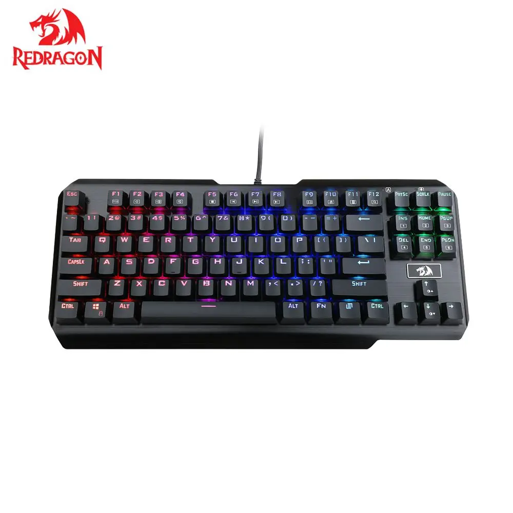 Redragon USAS K553 LED RGB Backlit 87 keys Anti-ghosting Mechanical Gaming Keyboard for Gamer