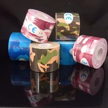 Армия камуфляж кинезиологии ленты 5 см * 5 м kinesio ленты cottone эластичный клей мышечные деформации травмы физической терапии ленты