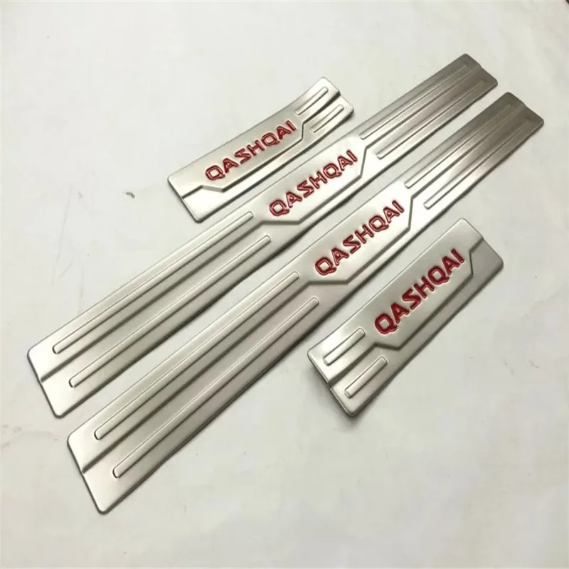 4PCS/SET Accessories Door Sill Scuff Plate Guard Stainless Door Sills Protector Sticker For Nissan Qashqai J11 2016 2017 4PCS/SET Accessories Door Sill Scuff Plate Guard Stainless Door Sills Protector Sticker For Nissan Qashqai J11 2016 2017