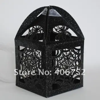 

Mini cupcake box! Black Candy box"cobweb"wedding box individual design fast shipping various colors carving candy cases