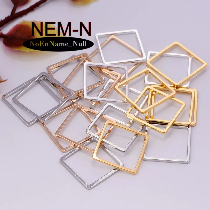 

NEM-N 20pcs 16mm Square hollow geometric for earrings Charms for Supplies Jewelry Making Diy Geometric elements rhombus Charm