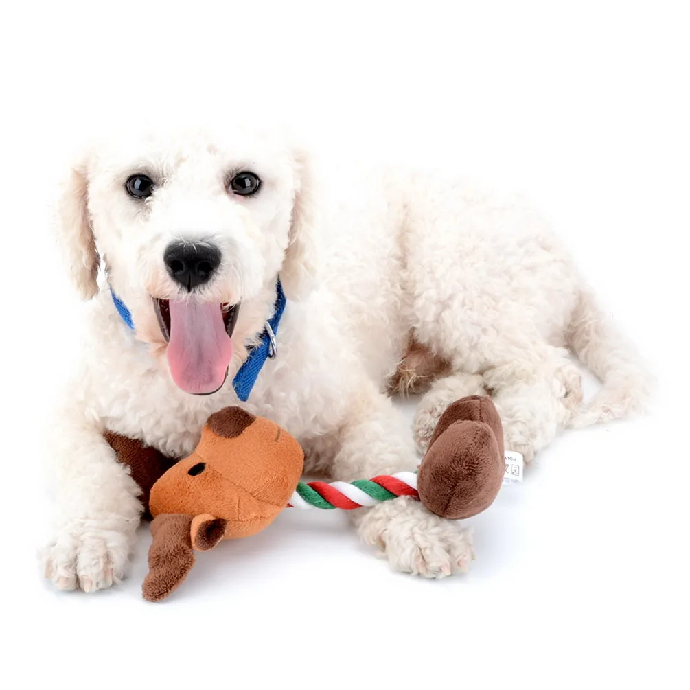 2017 Durable Chew Toy for Small Dog Cat Santa Squeaky Toy Plush Dog Toy