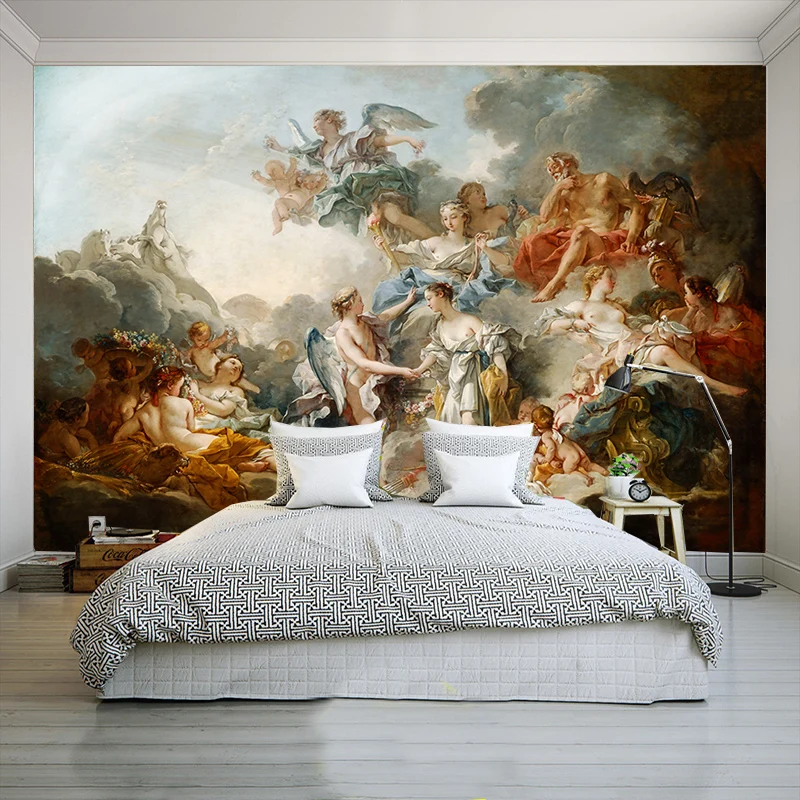 

3D Custom Mural Wallpaper European Retro Angel Character For LivingRoom Bedroom Wallpaper Decoration For Room Mural Modern