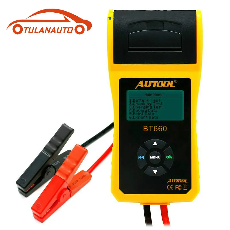 

TULANAUTO BT660 Car Battery Tester with Print 12V 24V Digital Automotive Analyzer CCA Auto Portable Battery Measurement