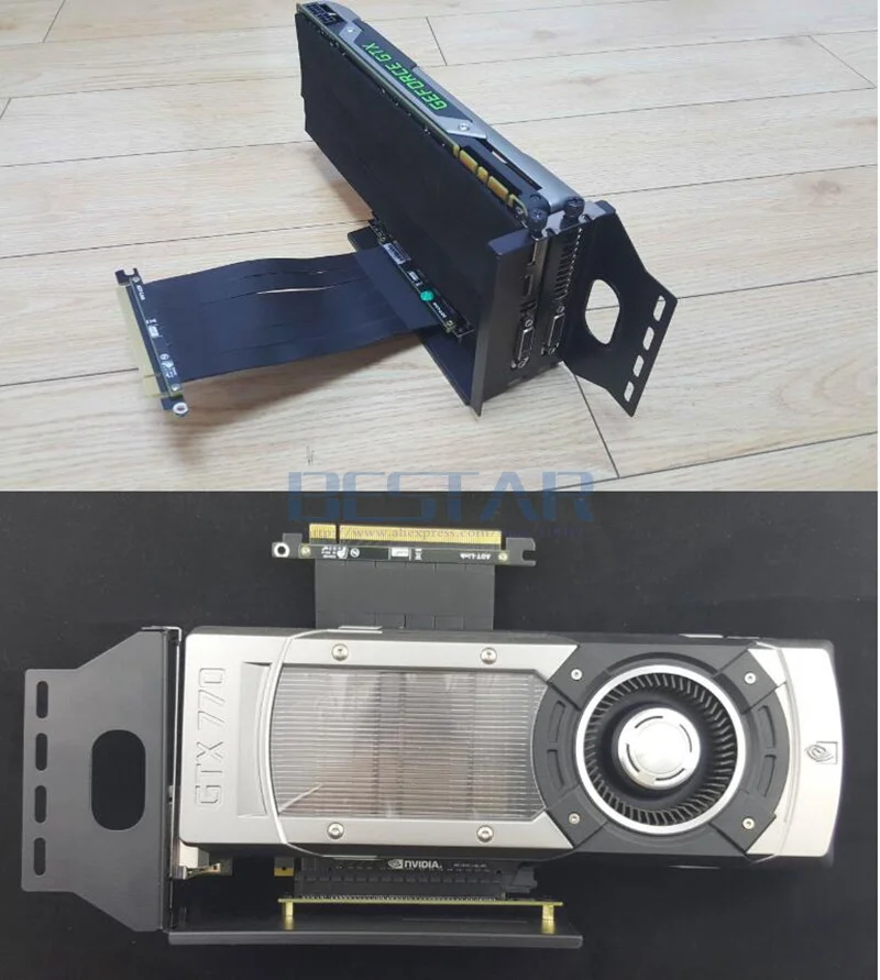 Держатель для видеокарты с фиксированным вертикальным кабелем ATX чехол pci e 16x x16