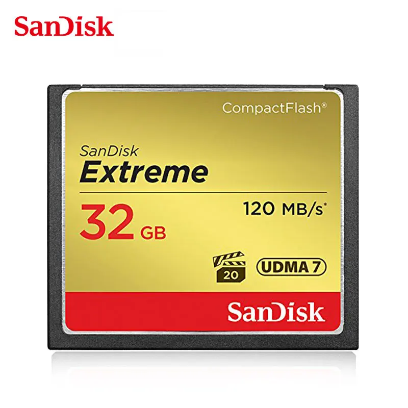 Карта памяти Sandisk Extreme CompactFlash 32 Гб 64 128 ГБ CF карта VPG 20 120 МБ/с./с 4K и Full HD видео для Canon