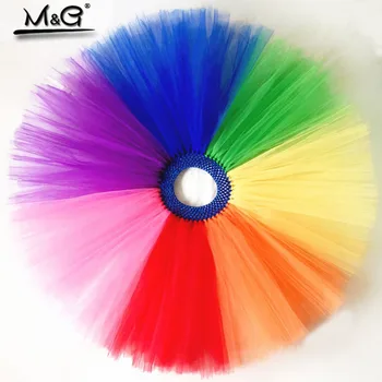 

2016 NEW Colorful summer girls tutu skirt Birthday party rainbow pettiskirt skirt Children polyeater tulle dancewear Cheap saias
