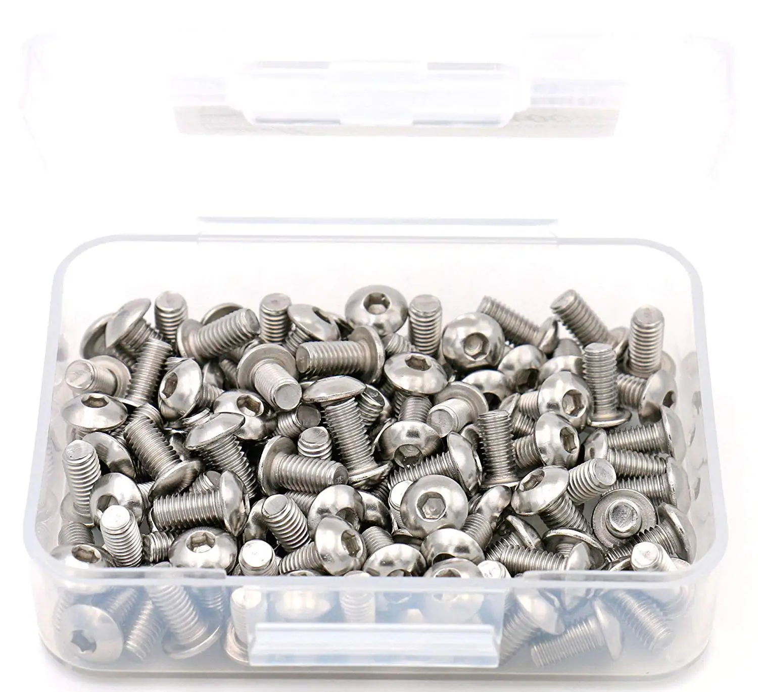 

Fullerkreg 100 Pcs M5 x 10 mm 304 Stainless Steel Internal Hex Drive Button Head Cap Screws, Come in an Easy-use Storage Case