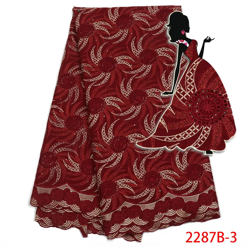 Nigerian Swiss Voile Cotton Lace Fabric 2019 Wine African In Switzerland High Quality Dry AMY2287B-2 | Дом и сад