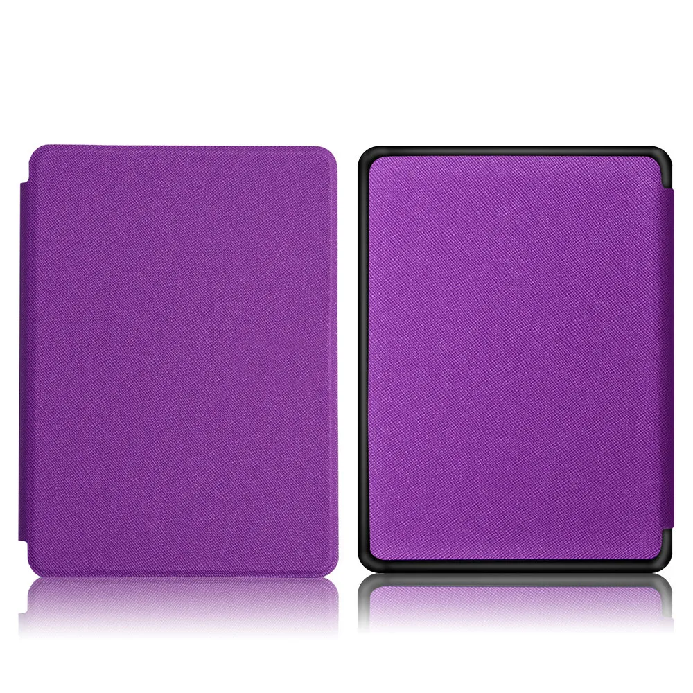 Ультра тонкий умный кожаный магнитный чехол для Amazon Kindle Paperwhite 4 защитный чехол для путешествий портативный - Цвет: Фиолетовый
