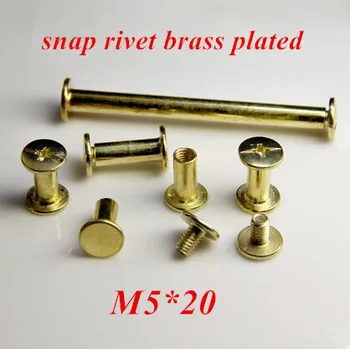 

200pcs/lot M5*20 Copper/Brass Plated Book Screw,Album Blinding Screw Snap Rivet/ M5X20 Picture Book Screw Rivet