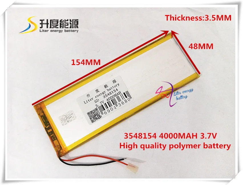 3.7v 4000mah 3548154 ( Polymer Lithium Ion / Liion Battery ) For Tablet Pc Power Bank Ebook