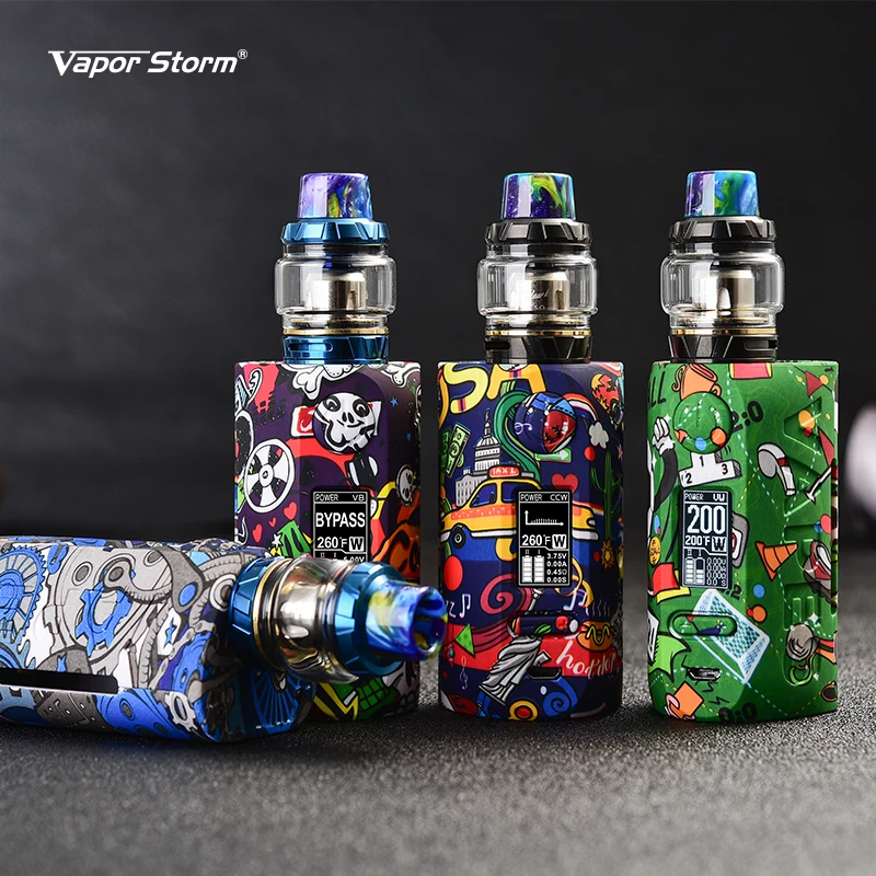 Наборы электронных сигарет 200 Вт Vape Mod Box TCR Bypass Vapor Storm поддержка dual 18650 Lion RDA/Hawk RBA Tank