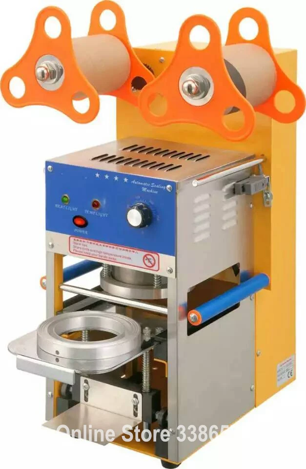 

Automatic plastic cup container sealer boba bubble tea juice drink film cover lid sealing machine ZF06