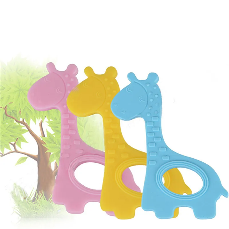 

Cute Creative Giraffe New Baby Infant Teethers Teether Soft Silicone DIY Kid Giraffe Shape Craft Handmade Chewing Ring Toy