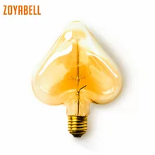 Zoyabell светодиодные лампы Эдисона E27 лампы накаливания 40 Вт Ретро Винтаж декоративные Edison с рисунком сердца; домашние настенный светильник Edison 110 V 220 V лампа