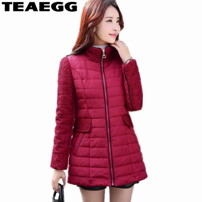 Vin Veste Grande Coton D'hiver Vestes Mujer Al314 Red black 5xl 2019 Taille 6xl Col Femmes Théegg Famale Montant De Parka Rouge TlK1JcF