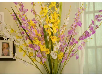 

94cm High-end Simulation Dancing Orchid Natural Dancing Single Branch Placed Floral Decoration Faux Orchid Flowers