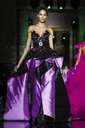 Черный и Фиолетовый Zuhair Murad Вечерние Платья 2017 В Образным Вырезом длина Пола Ватто поезд Атласная Аппликация Из Бисера пояс