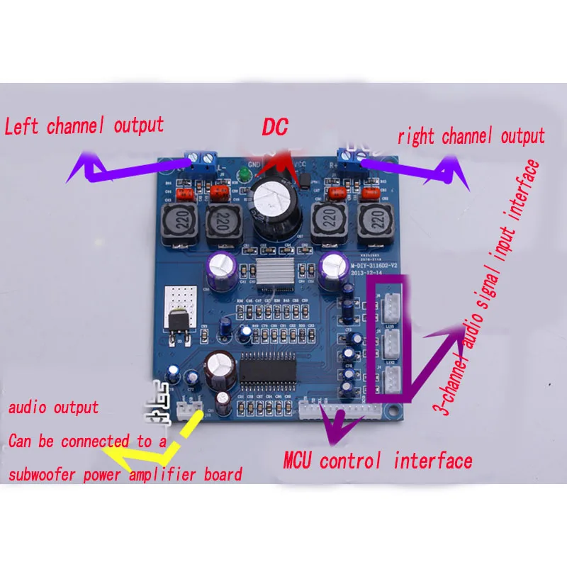 Kaolanhon DC12V-24V 50 Вт+ 50 Вт Высокая мощность цифровой усилитель мощности доска TPA3116D2+ PT2313 с tone доска пульт дистанционного управления