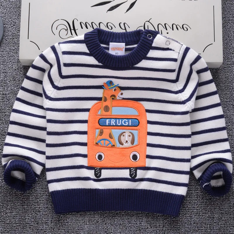 AD хлопок полосатый свитер детские, для малышей Костюмы Детский трикотажный свитер для девочек Дети Весна одежда новый осень-зима