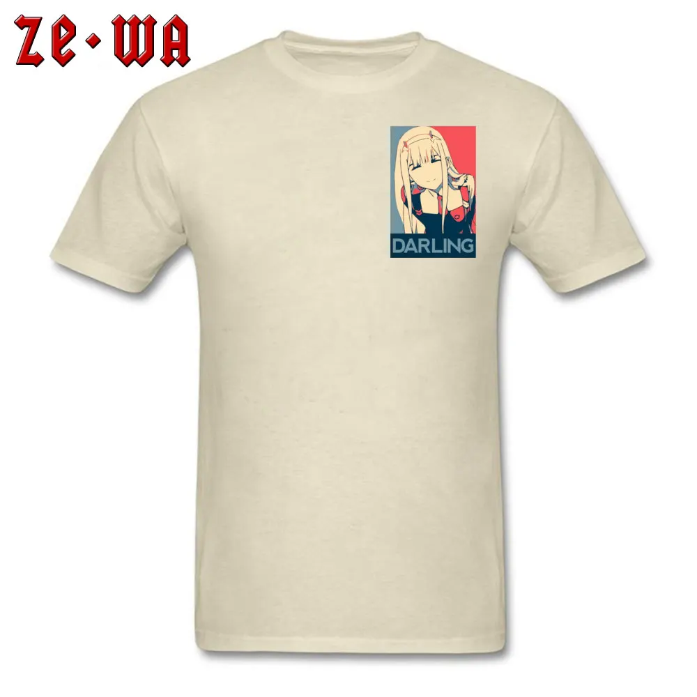 Fashionable Mens Fashion Casual Tops Tees Round Collar Summer/Autumn 100% Cotton T Shirt Party Short Sleeve Top T-shirts Darling In The Franxx Zero Two 6940 Chest beige