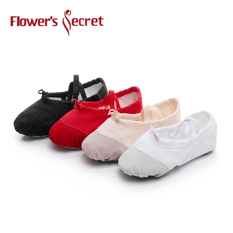 Zapatillas de Ballet secreto de flores para niñas, zapatos clásicos de con dividida, para danza, gimnasia, Yoga, planos, bailarinas|Calzado de baile| - AliExpress