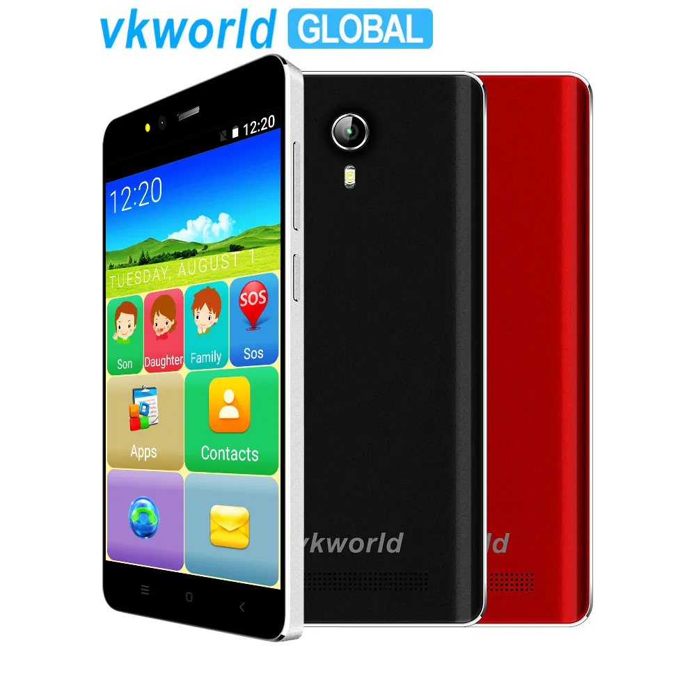 VKworld F1 мобильный телефон 4,5 дюймов 1 ГБ 8 ГБ MTK6580m четырехъядерный Android 5,1 WCDMA с двумя сим-картами fm-радио для пожилых людей громче динамик мобильного телефона