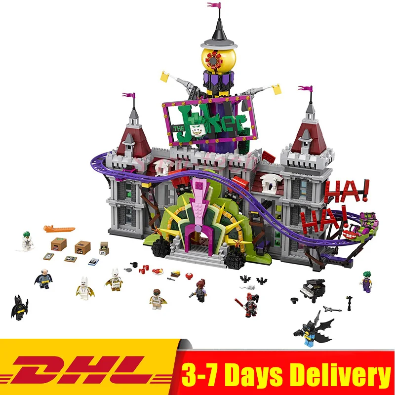

2018 Hot Lepin 07090 Super Hero The Joker`s Manor Set Compatible Legoings 70922 Model Building Blocks Bricks Toys Kids Gifts