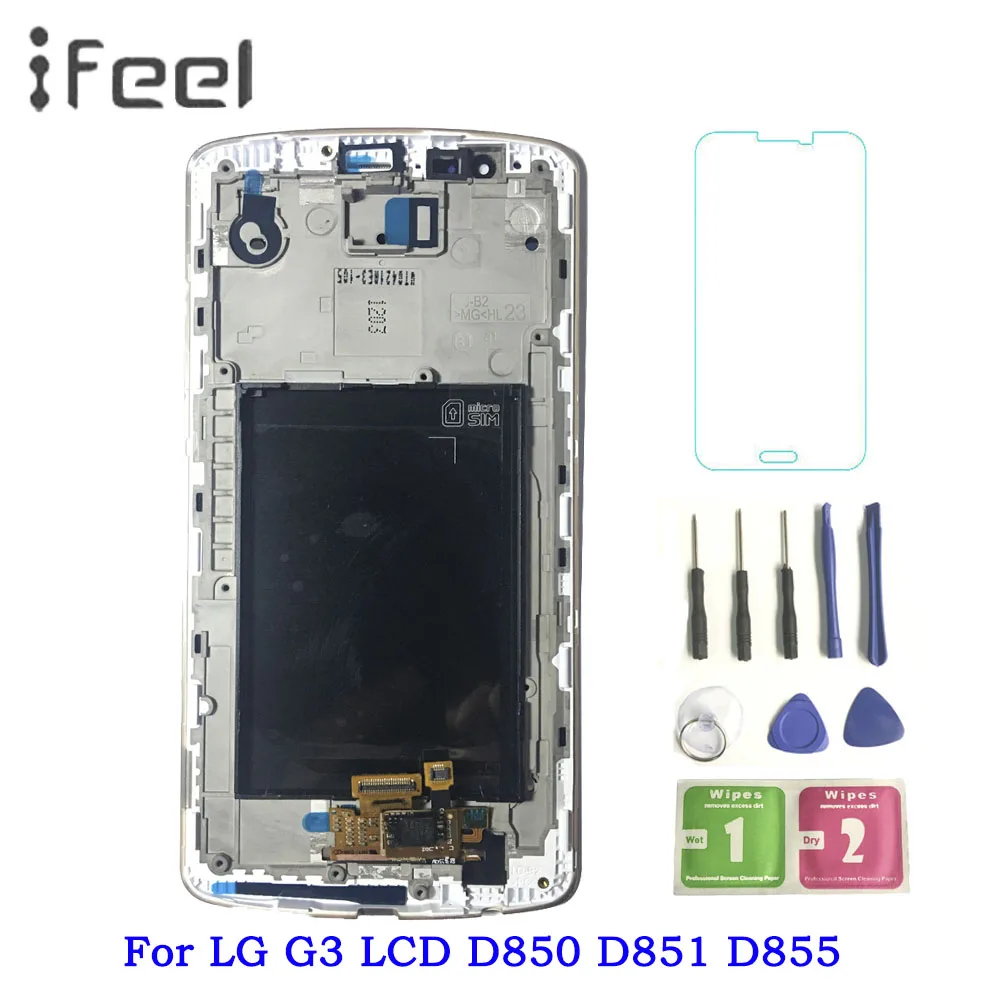 

Tested Screen for LG G3 LCD Display Touch Screen Digitizer Assembly For LG G3 Display D850 D851 D855 Replacement