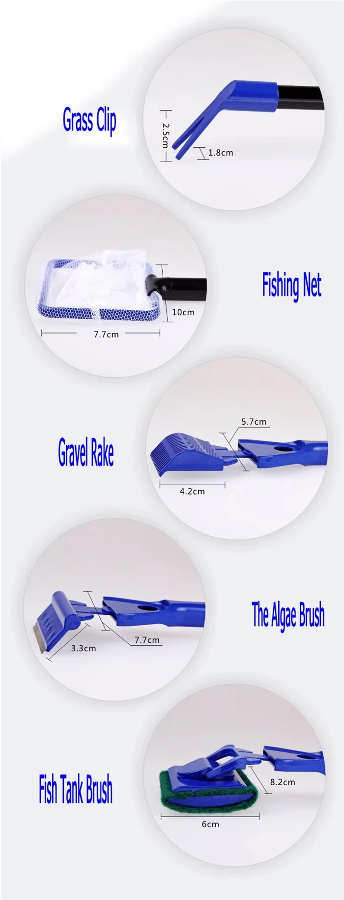 5 в 1 очиститель для аквариума, принадлежности для чистки, рыболовные сети, гравийные грабли, скребок для водорослей, вилка, губка, инструменты для очистки, много практичных