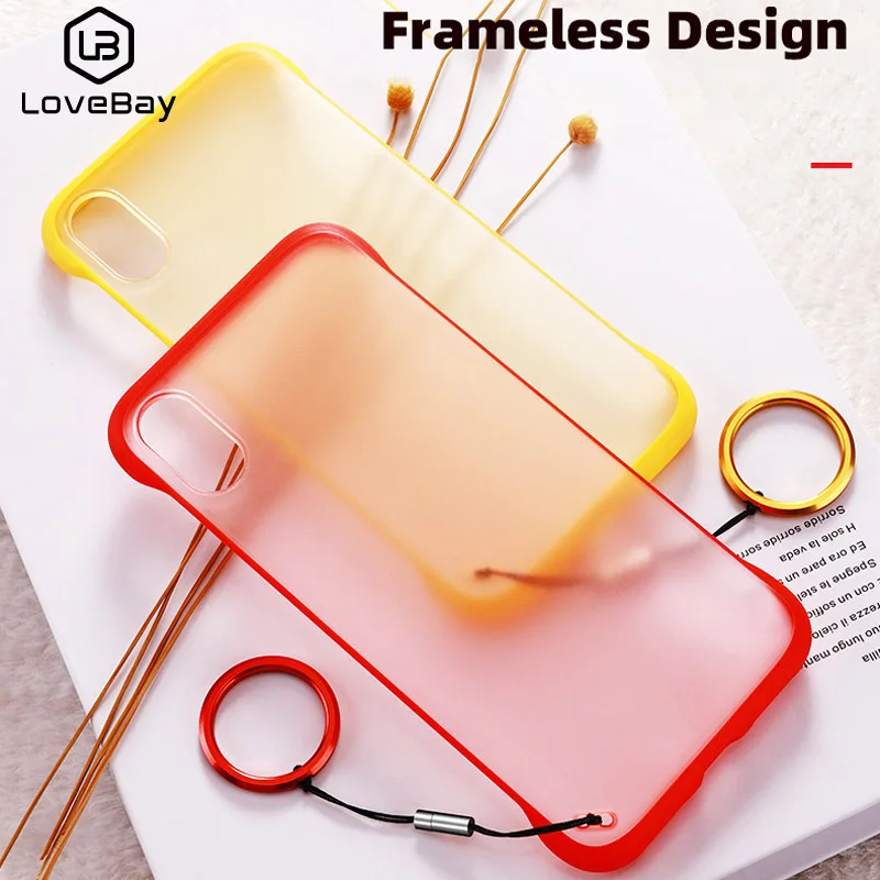 

Lovebay Phone Case For iPhone X XS XR Xs Max 6 7 6S 8 Plus Frameless Shockproof Matte Hard PC Clear Cases Transparent Back Cover