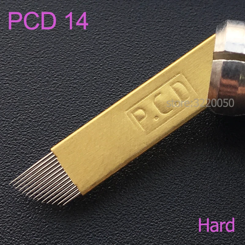 PCD 14 Pin татуаж руководство брови иглы татуировки лезвие для Microblading Ручка Бесплатная доставка 500 шт