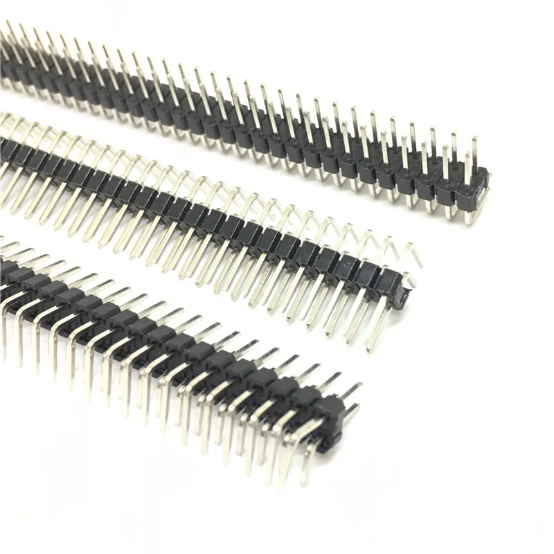 10pcslot 90 Degree 2.54mm 2X40P Double Row Curved Needle Pin Header Connector 4
