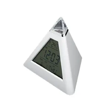 

LNHF Romantic Pyramid Digital Alarm Clock with Color Changing Night Light Gift