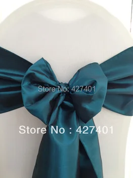 

Hot Sale Teal-Brown Taffeta Chair Sash For Wedding Event & Party Decoration