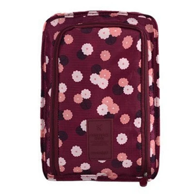 Wine red flower RUPUTIN Прямая поставка дорожные сумки для хранения обуви портативные женские мужские туфли Органайзер складная сумка Высокая емкость обувь отделка пакет - Цвет: Wine red flower