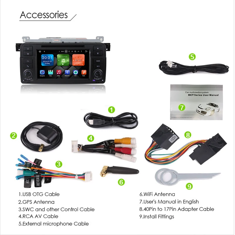 Best 7" Android 9.0 4G RAM Car DVD Player GPS Navigator for BMW E46 3 Series M3 car radio stereo headunit tape recorder bluetooth 19