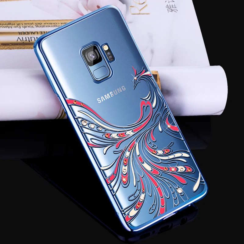 KINGXBAR Капа для samsung Galaxy S9 плюс Роскошные прозрачные кристаллы от Swarovski чехол