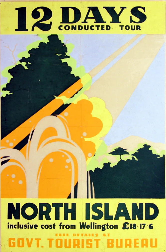 NZ New Zealand North Island Maori Retro Vintage Kraft Poster Canvas
